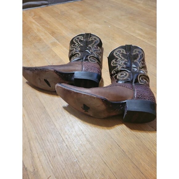 Rio Grande Limited edition 27.5  8.5 US square toe  two tone  brown‎ embroidered - Picture 6 of 10